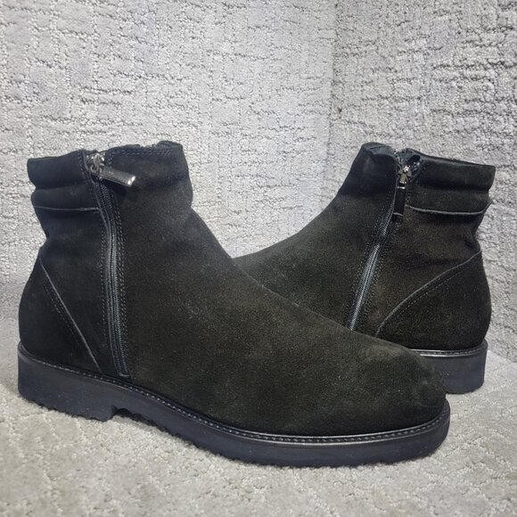 Giovanni Conti Men's Size EU 45 Black Suede Sherpa Lined Winter Ankle Boots - Picture 7 of 12